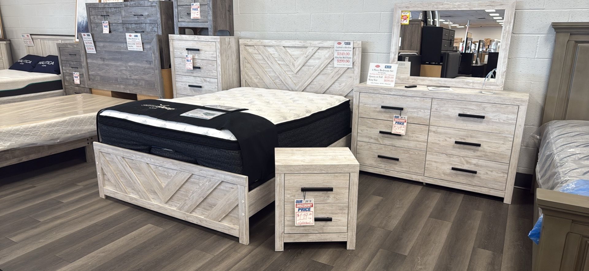 4 Piece Queen Size Or Full Size Bedroom Set Brand New In Boxes Only $629.00