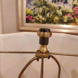 Hematite Stone and Polished Brass Lamp Finial