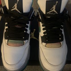 Nike Jordan 4 Retro White Lucid Green Rasta(AQ9129-100)11W/9.5M
