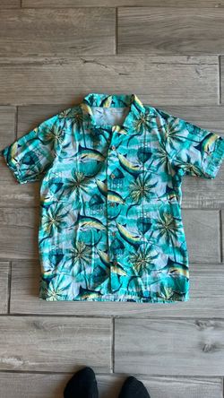 Boys Tropical Hawaiian Short Sleeve Button-Up Shirt. Size 12
