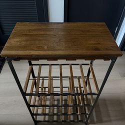 Wine Rack, Industrial Wood & Metal