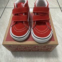 Red High Top Vans Size 5C (NEVER WORN)