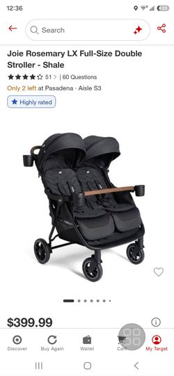 Joie Rosemary LX full size double stroller - shale