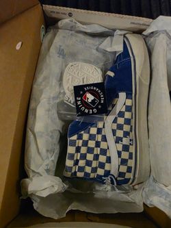 Vans x Dodgers Blue Checkerboard Low-Top Sneakers size 9.5 low 7 low and 10 high  NO TRADES