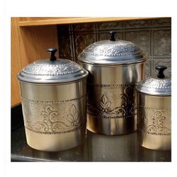 Old Dutch Victoria 3-pc. Embossed Kitchen Canister Set  