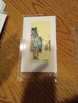 Hand Painted On Silk Note Cards