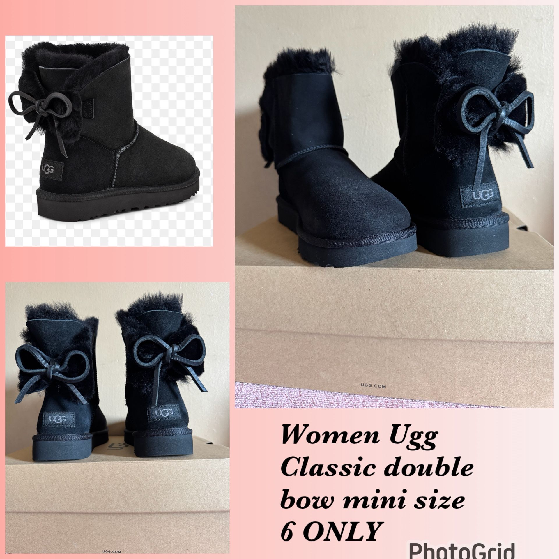 Ugg Women Classic Double Bow Size 6 New π― Authentic $100 FIRMM
