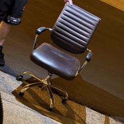 Modern brown ribbed office chair