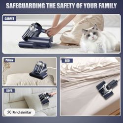 Teant Mattress Vacuum Cleaner for Dust Mites Removal, Bed Vacuum with UV-C Light & 149