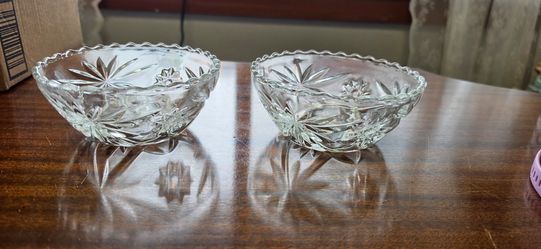 Pair of Cut Glass Crystal Bowls