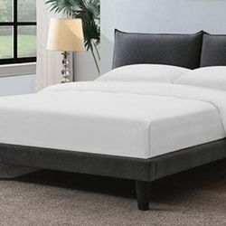 Brand New Dark Grey Queen Platform Bed Frame (Available In Eastern King)