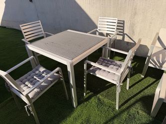 Patio table set metal