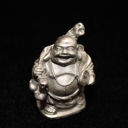 Small Metal Laughing Buddha Statue
