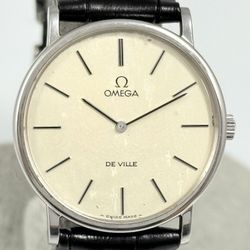 OMEGA DE VILLE  HAND-WINDING 32mm MEN'S SILVER VINTAGE WATCH
