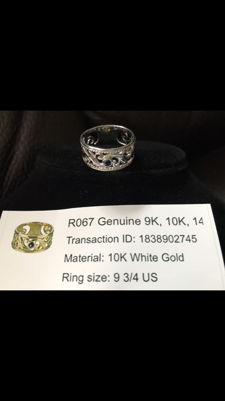 White Gold W/ Sapphire Band Ring