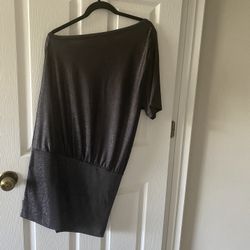 Elegant Shimmering Black Off-Shoulder Dress