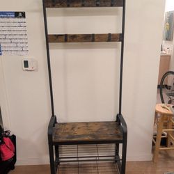 Coat Rack w/Bench  & Shoe Rack. Multi-Purpose