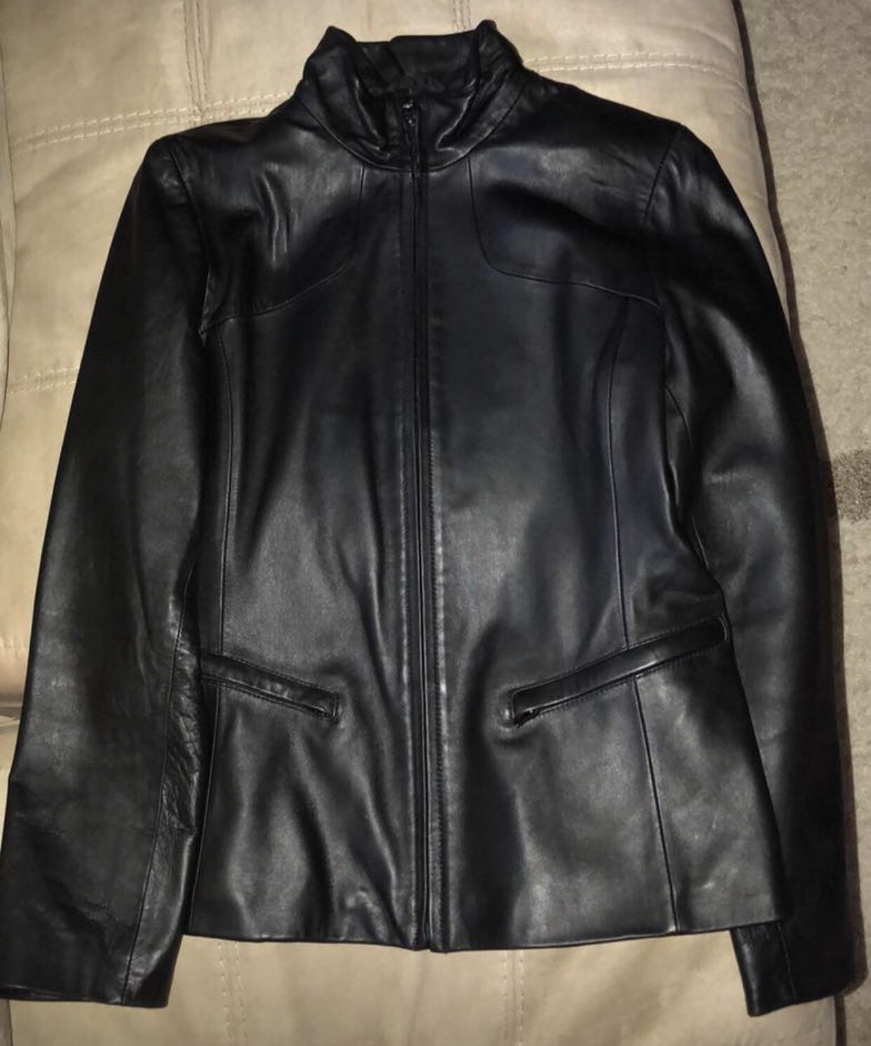 Women leather jacket Kenneth Cole Reaction. Size small Clothing Shoes Accessories