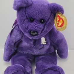 Ty Classic Purple Teddy Bear Plush w/ Tag Vintage Style 10” Stuffed Animal