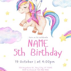 Editable Birthday Invites And More - Customize Instantly-$5
