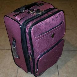 NEW XL LUXARY HIGH QUALITY DIANE VO FURSTENBERG PURPLE PINK BLACK HEART ROLLING LUGGAGE SUITCASE