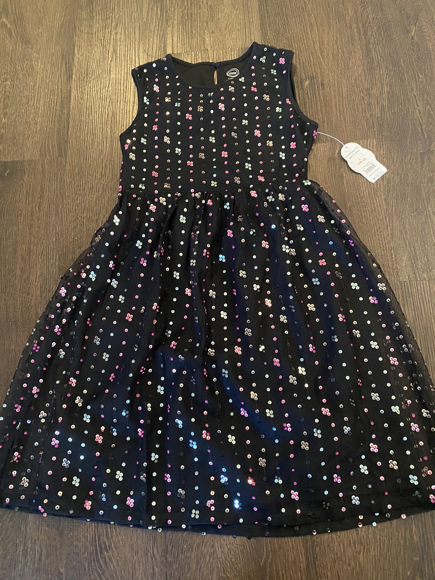 NEW Girls Black Sparkle Dress Size 10/12 By Wonder Nation #6
