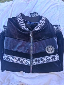 Stacy Adams Black Silver Velvet Fancy Tracksuit Set 2603