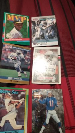 Baseball football cards in very good condition 20 bucks a piece
