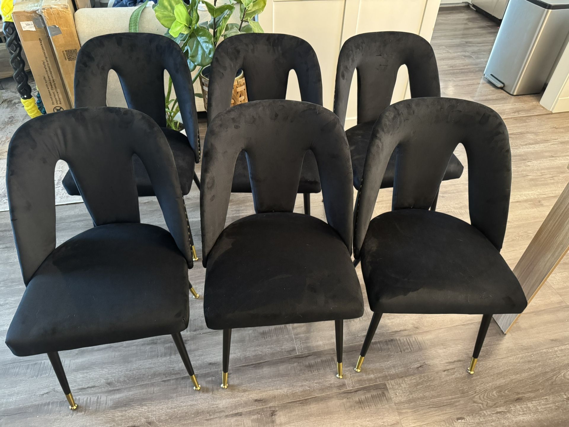 NEW Black Velvet Dining Chairs