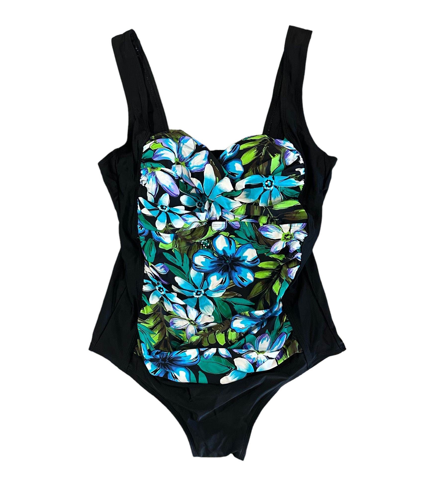 Delta Burke Swimwear Size 20W Plus Swimsuit Built In Bra One Piece Floral Print