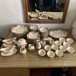 68 Piece Vintage Franciscan Ware “DESERT ROSE” Dinnerware Dish Set Made In USA & ENGLAND
