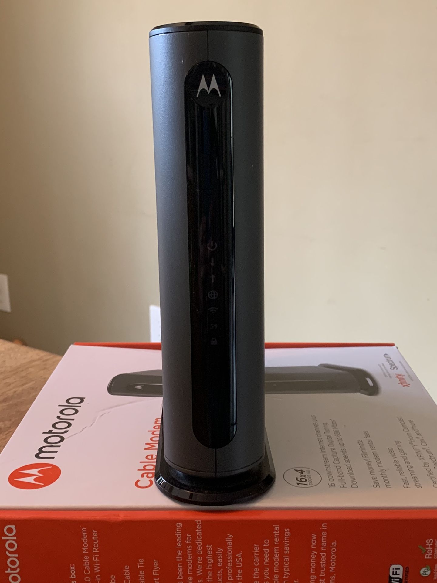 Motorola AC1600 Cable Modem plus Router-$140 New. Works with Xfinity!