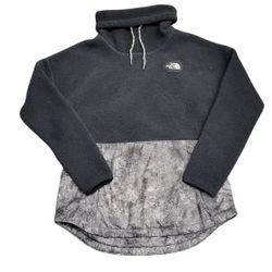The North Face Fleece Black Gray Turtle Neck Sweater Women's Size Medium