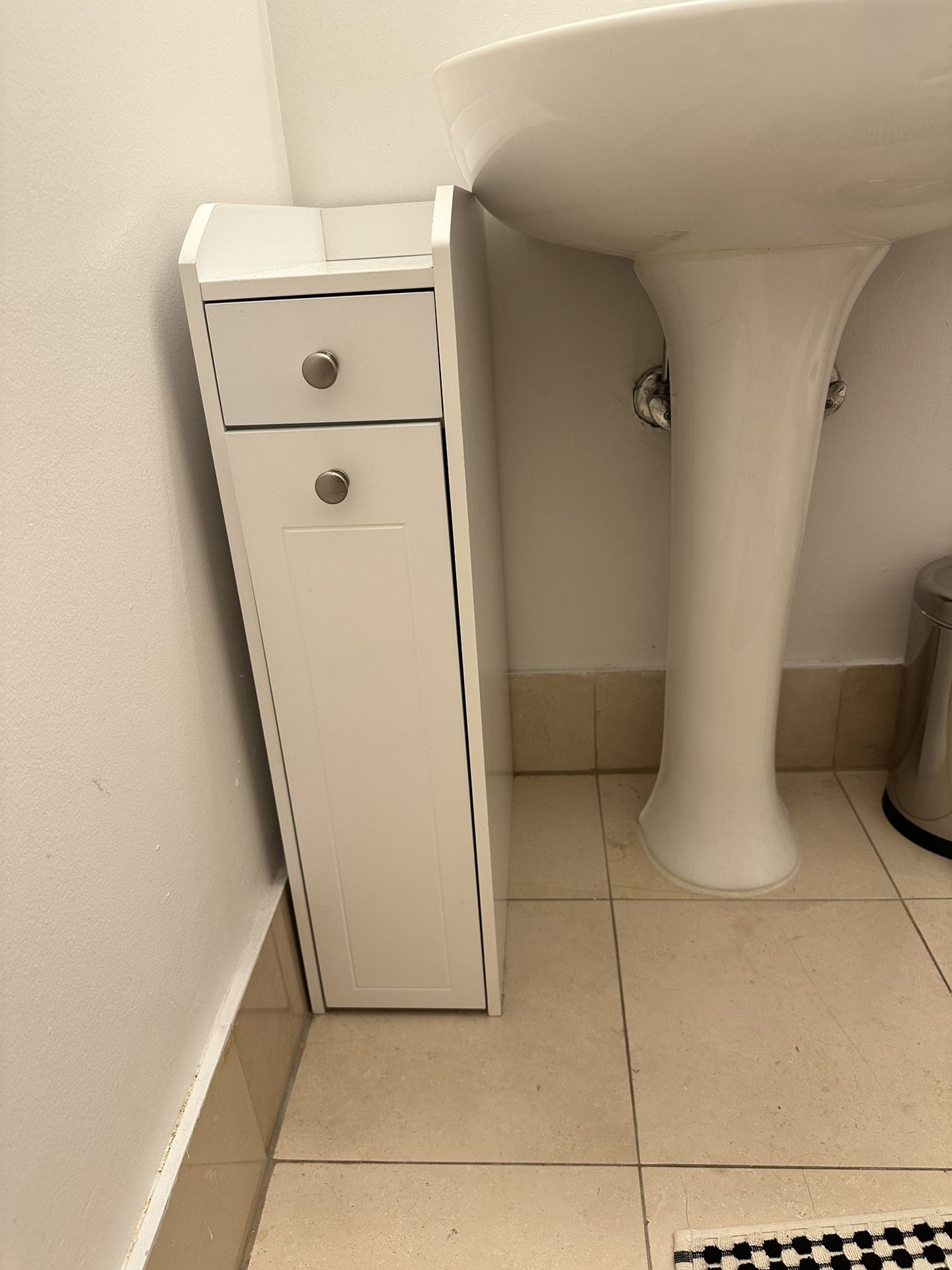 Bathroom Toilet Paper Cabinet - White