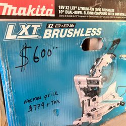 Makita Lxt Brushless  10” Dual bevel Sliding Compound Miter saw With Laser kit