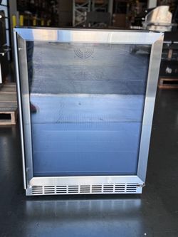 Summerset 24'' Inch Outdoor Rated Kitchen Refrigerator w/ Glass Door BBQ Island - RFR-24G