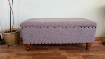 Large upholstered storage ottoman/bench