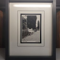 Bench, Portugal Signed Framed Print By Connie Begg