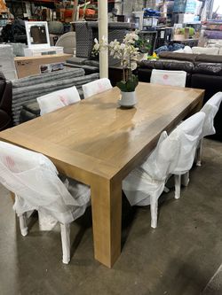 Brand New Cowen Dining Table and 6 Chairs, 82"-100"