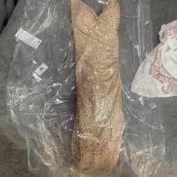 Gold Sequence Prom Dress