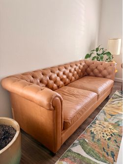 Leather Lyon Sofa by Poly and Bark