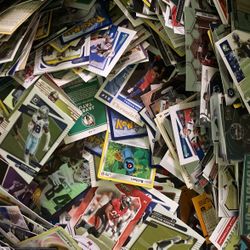 Container Filled With Sports Cards