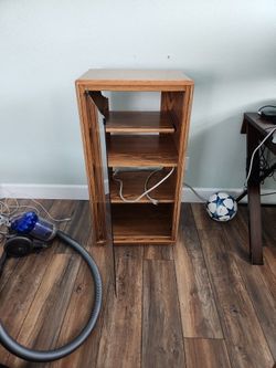 Stereo Component Cabinet with Sliding Shelf & Magnetized Door.
