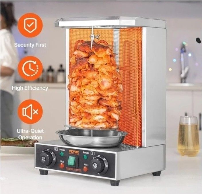 VEVOR Shawarma - Máquina de parrilla de 122°F-572°F, capacidad de 13 libras, máquina de cocina Shawarma de pollo con 2 quemadores,