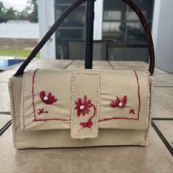 Beige Bag With Flowers 