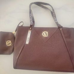 JOAN VASS PLUM TOTE BAG And BLACK