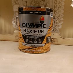 NEW Sealed Olympic Maximum Wood Stain + Sealant (Wood Paint) Honey Gold 1 Gallon
