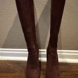Andrea burgundy/wine knee height boots