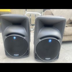 Mackie Speakers Bass N Stands.  
