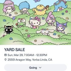 Yard Sale...new And Used....Sanrio Items Also